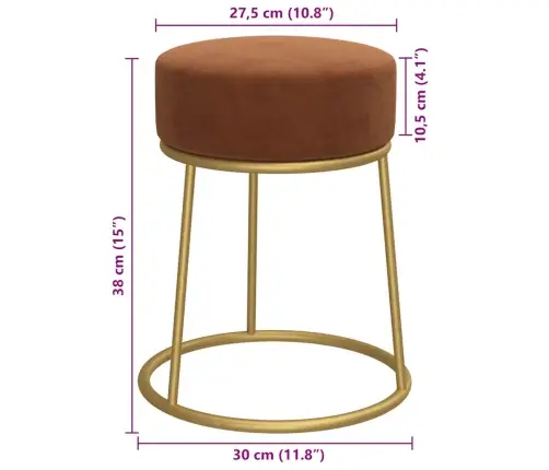 Pufas, Rudos Spalvos, Aksomas, Apskritas