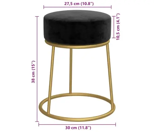 Apaļš Krēsls, Melns Samts Vidaxl