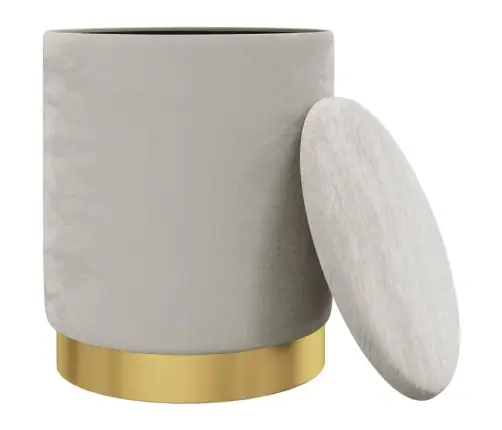 Apaļš Krēsls Ar Uzglabāšanas Nodalījumu, Gaiši Pelēks Samts 31 X 37 Cm Vidaxl