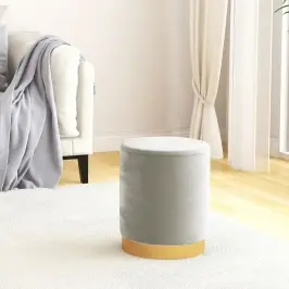 Apaļš Krēsls Ar Uzglabāšanas Nodalījumu, Gaiši Pelēks Samts 31 X 37 Cm Vidaxl