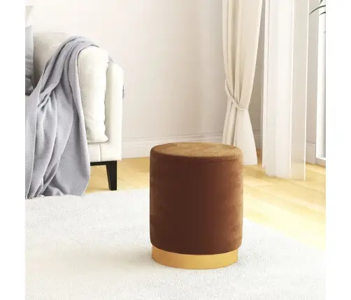 Apaļš Krēsls Ar Uzglabāšanas Nodalījumu, Brūns Samts 31 X 37 Cm Vidaxl