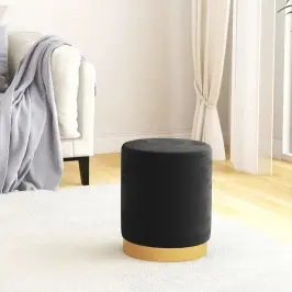 Apaļš Krēsls Ar Uzglabāšanas Nodalījumu, Melns Samts 31 X 37 Cm Vidaxl