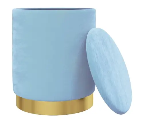 Apaļš Krēsls Ar Uzglabāšanas Nodalījumu, Gaiši Zils Samts 31 X 37 Cm Vidaxl