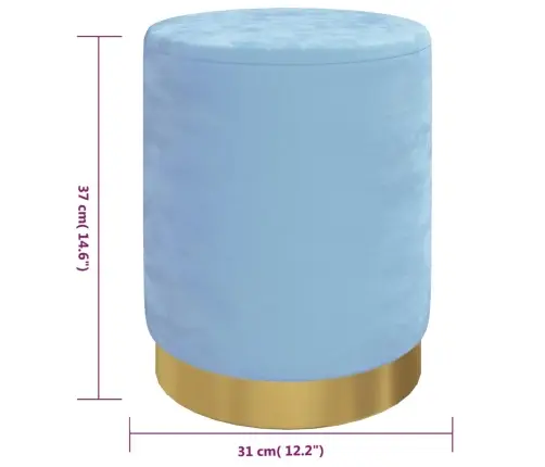 Apaļš Krēsls Ar Uzglabāšanas Nodalījumu, Gaiši Zils Samts 31 X 37 Cm Vidaxl