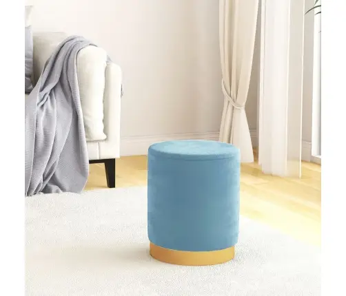 Apaļš Krēsls Ar Uzglabāšanas Nodalījumu, Gaiši Zils Samts 31 X 37 Cm Vidaxl