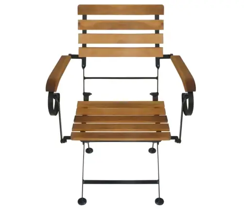 Saliekami Dārza Krēsli, 4 Gab., Tērauds Un Akācijas Masīvkoks Vidaxl