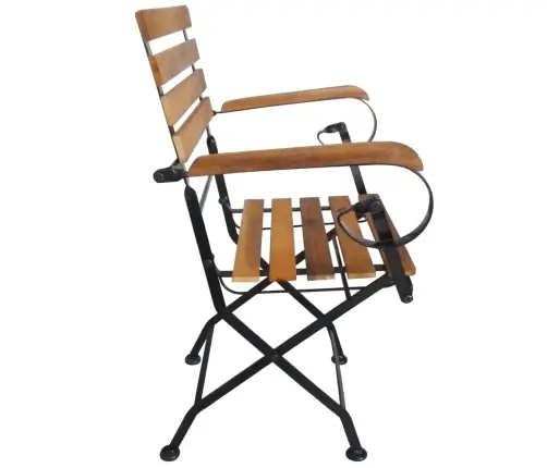 Saliekami Dārza Krēsli, 4 Gab., Tērauds Un Akācijas Masīvkoks Vidaxl