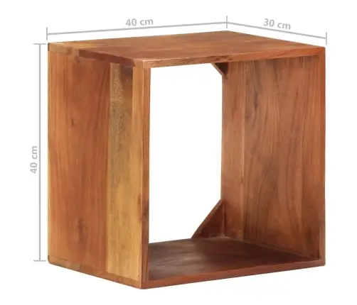 Sienas Plaukts, 40X30X40 Cm, Akācijas Masīvkoks Vidaxl