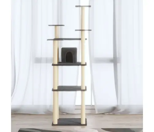 Kaķu Māja Ar Sizala Stabiem Nagu Asināšanai, 171 Cm, Pelēka Vidaxl