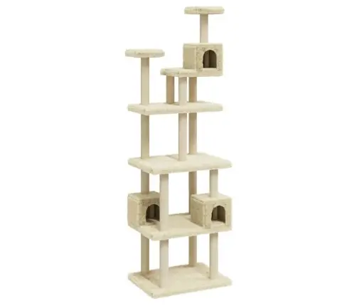 Kaķu Māja Ar Sizala Stabiem Nagu Asināšanai, 188 Cm, Krēmkrāsas Vidaxl