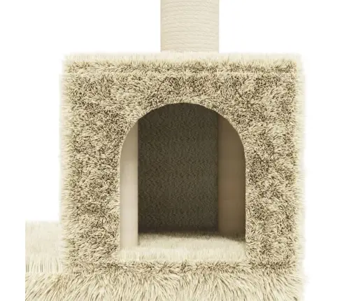 Kaķu Māja Ar Sizala Stabiem Nagu Asināšanai, 188 Cm, Krēmkrāsas Vidaxl
