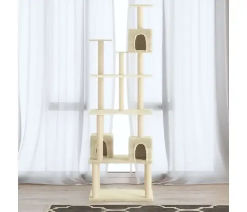 Kaķu Māja Ar Sizala Stabiem Nagu Asināšanai, 188 Cm, Krēmkrāsas Vidaxl