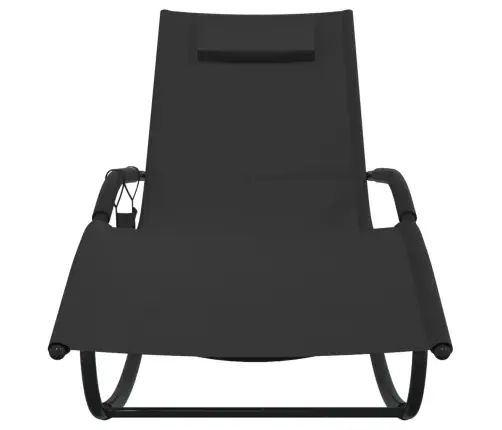 Supamas Saulės Gultas, Juodos Spalvos, Plienas Ir Tekstilenas