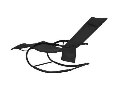 Supamas Saulės Gultas, Juodos Spalvos, Plienas Ir Tekstilenas