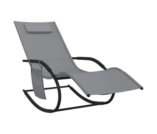 Sauļošanās Šūpuļkrēsls, Tērauds, Pelēks Tekstilēns Vidaxl