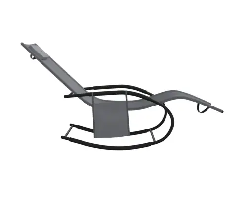 Sauļošanās Šūpuļkrēsls, Tērauds, Pelēks Tekstilēns Vidaxl