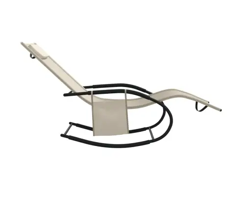 Sauļošanās Šūpuļkrēsls, Tērauds, Krēmkrāsas Tekstilēns Vidaxl