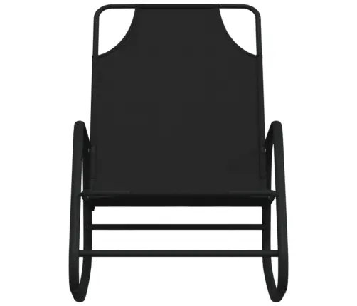 Sauļošanās Šūpuļkrēsls, Tērauds, Melns Tekstilēns Vidaxl