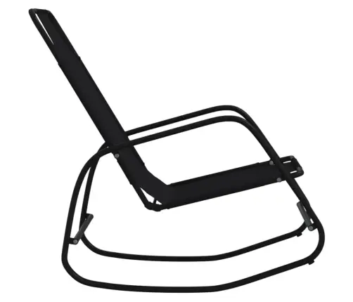 Sauļošanās Šūpuļkrēsls, Tērauds, Melns Tekstilēns Vidaxl