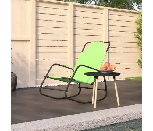 Supamas Saulės Gultas, Žalias, Plienas Ir Tekstilenas