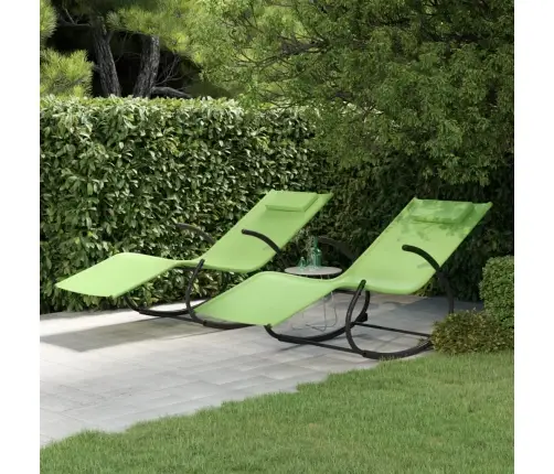 Kiikuvad Lamamistoolid 2 Tk, Roheline, Teras Ja Textilene