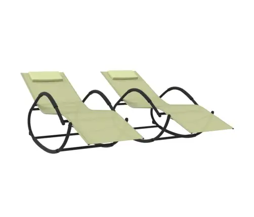 Supami Saulės Gultai, 2Vnt., Kreminiai, Plienas Ir Tekstilenas