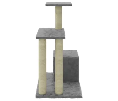 Kaķu Māja Ar Sizala Stabiem Nagu Asināšanai, 71 Cm, Pelēka Vidaxl