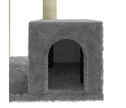 Kaķu Māja Ar Sizala Stabiem Nagu Asināšanai, 71 Cm, Pelēka Vidaxl