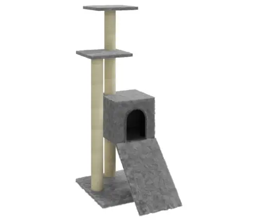 Kaķu Māja Ar Sizala Stabiem Nagu Asināšanai, 92 Cm, Pelēka Vidaxl