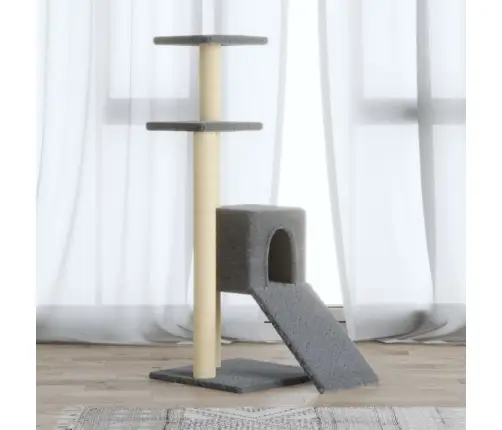 Kaķu Māja Ar Sizala Stabiem Nagu Asināšanai, 92 Cm, Pelēka Vidaxl