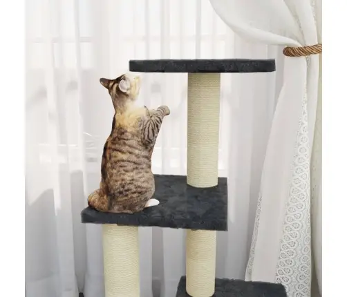 Kassimaja Sisalköitega Kraapimispostidega, Tumehall, 92 Cm