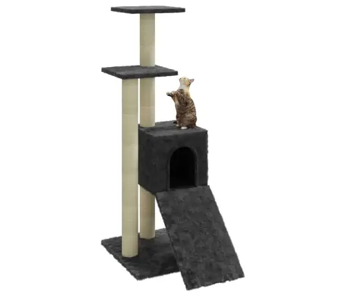 Kassimaja Sisalköitega Kraapimispostidega, Tumehall, 92 Cm