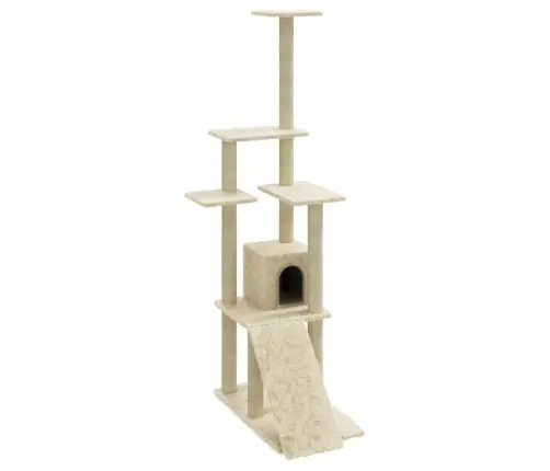 Draskyklė Katėms Su Stovais Iš Sizalio, Kreminės Spalvos, 155Cm