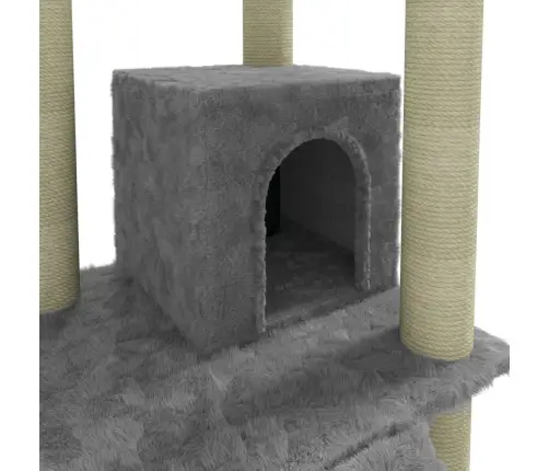 Kassimaja Sisalköitega Kraapimispostidega, Helehall, 155 Cm