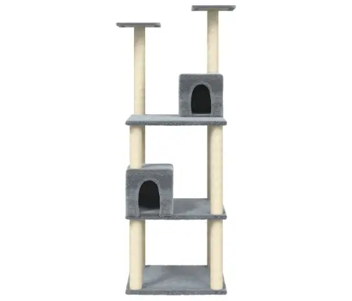 Kassimaja Sisalköitega Kraapimispostidega, Helehall, 141 Cm