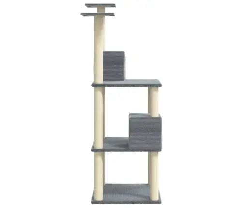 Kassimaja Sisalköitega Kraapimispostidega, Helehall, 141 Cm