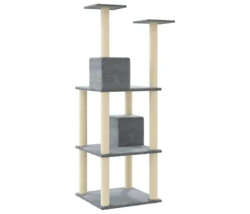 Kassimaja Sisalköitega Kraapimispostidega, Helehall, 141 Cm