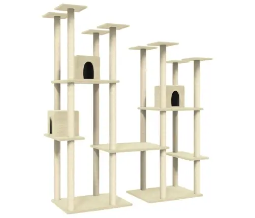 Kaķu Māja Ar Sizala Stabiem Nagu Asināšanai, 174 Cm, Krēmkrāsas Vidaxl