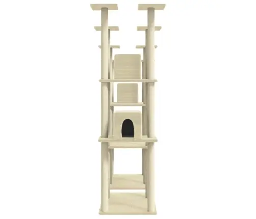 Kaķu Māja Ar Sizala Stabiem Nagu Asināšanai, 174 Cm, Krēmkrāsas Vidaxl