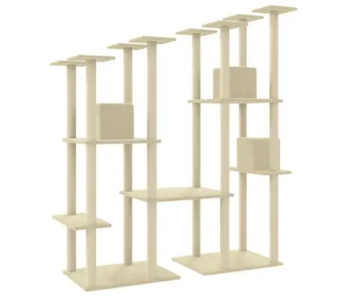 Kaķu Māja Ar Sizala Stabiem Nagu Asināšanai, 174 Cm, Krēmkrāsas Vidaxl