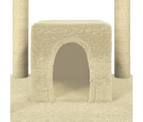 Kaķu Māja Ar Sizala Stabiem Nagu Asināšanai, 174 Cm, Krēmkrāsas Vidaxl
