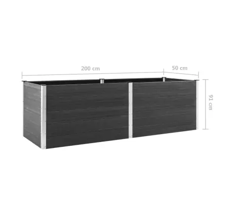 Augstā Puķu Kaste, 200X50X91 Cm, Pelēks Wpc Vidaxl