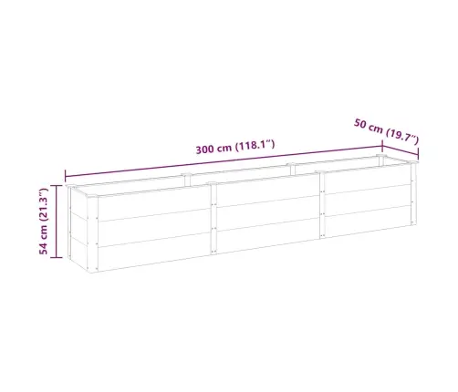 Augstā Puķu Kaste, 300X50X54 Cm, Pelēks Wpc Vidaxl