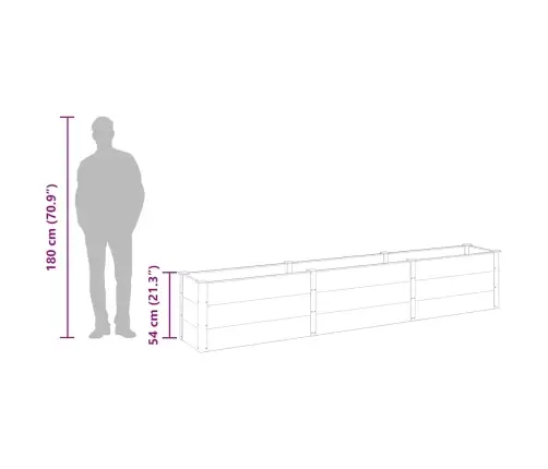Augstā Puķu Kaste, 300X50X54 Cm, Pelēks Wpc Vidaxl