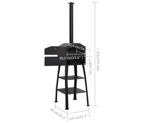 Dārza Picas Krāsns, Kurināma Ar Kokoglēm, 2 Šamota Ķieģeļi Vidaxl