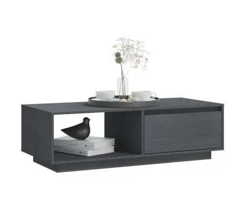 Kavos Staliukas, Pilkas, 110X50X33,5cm Pušies Medienos Masyvas Kavos Staliukas, Pilkas, 110X50X33,5cm Pušies Medienos Masyvas