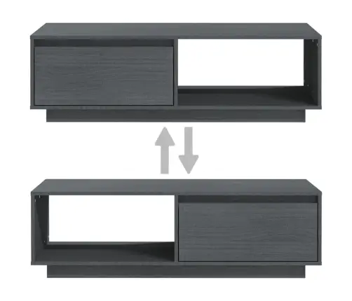 Kavos Staliukas, Pilkas, 110X50X33,5cm Pušies Medienos Masyvas Kavos Staliukas, Pilkas, 110X50X33,5cm Pušies Medienos Masyvas