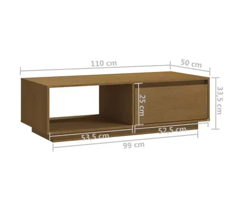 Kafijas Galdiņš, Brūns, 110X50X33,5 Cm, Priedes Masīvkoks Vidaxl Kafijas Galdiņš, Brūns, 110X50X33,5 Cm, Priedes Masīvkoks Vidaxl
