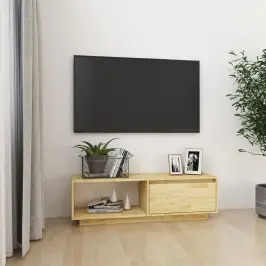 Tv Skapītis, 110X30X33,5 Cm, Priedes Masīvkoks Vidaxl
