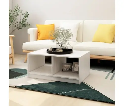 Kohvilaud, Valge, 75X50X33,5 cm Täismännipuit